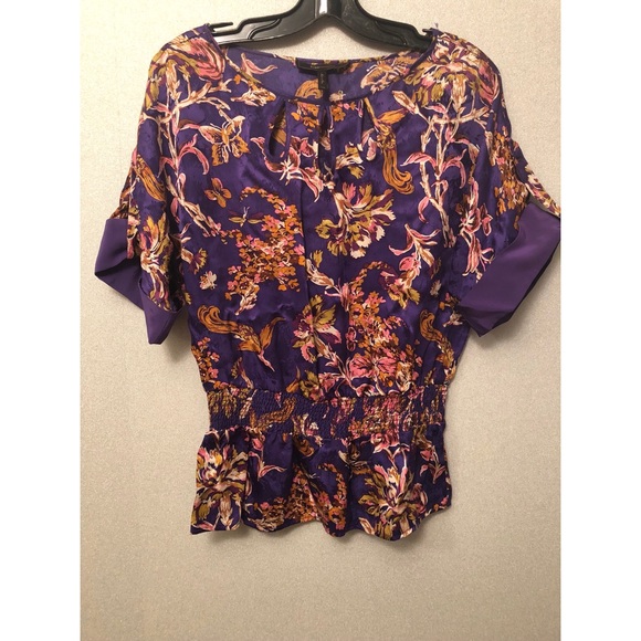 BCBGMaxAzria Tops - BCBG MaxAzria Floral Silk Blouse